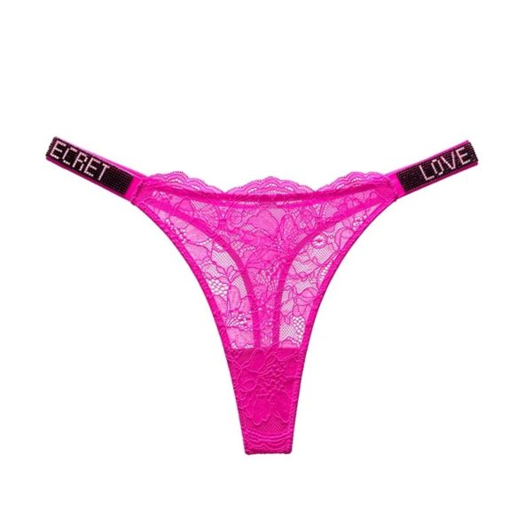 GLOW LACE CRYSTAL STRAP G-STRING — 4 Pack