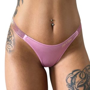GLOW LACE CRYSTAL STRAP THONG — 7 Pack