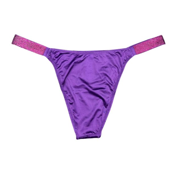 GLOW LACE CRYSTAL STRAP THONG — 2 Pack