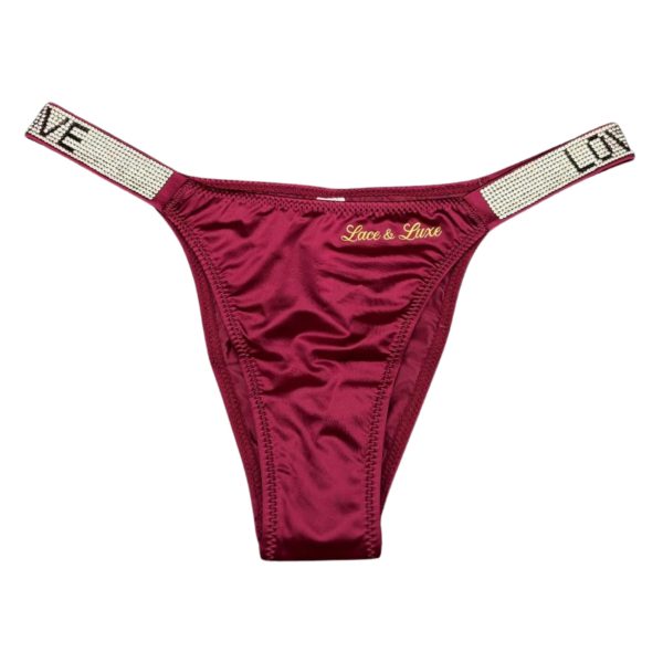 GLOW LACE CRYSTAL STRAP THONG — 8 Pack