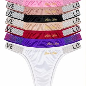 GLOW LACE CRYSTAL STRAP THONG — 8 Pack